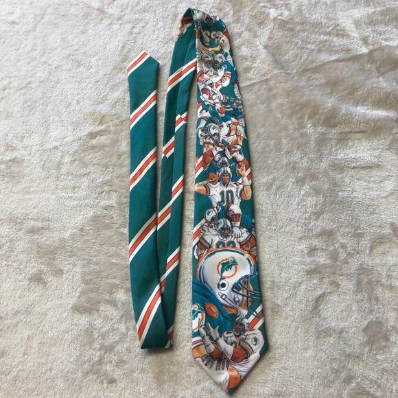 ORIGINAL Ralph Marlin Vintage 1990's CFL Miami Dolphins Tie - Picture 1 of 7